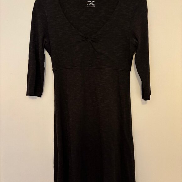 Horny Toad Black 3/4 Sleeve V-Neck Dress XS Dark Heather Grey - Picture 2 of 6